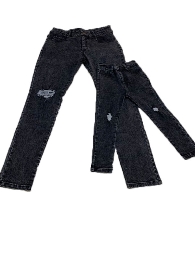 Wholesale Mommy and Me Black Acid washed Skinny Denim Jean