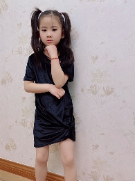 New Fashion Girl's Velvet T-shirt Dresses