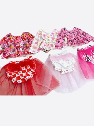 New Style Girl's Valentine's Day Tulle Skirt Outfit Sets