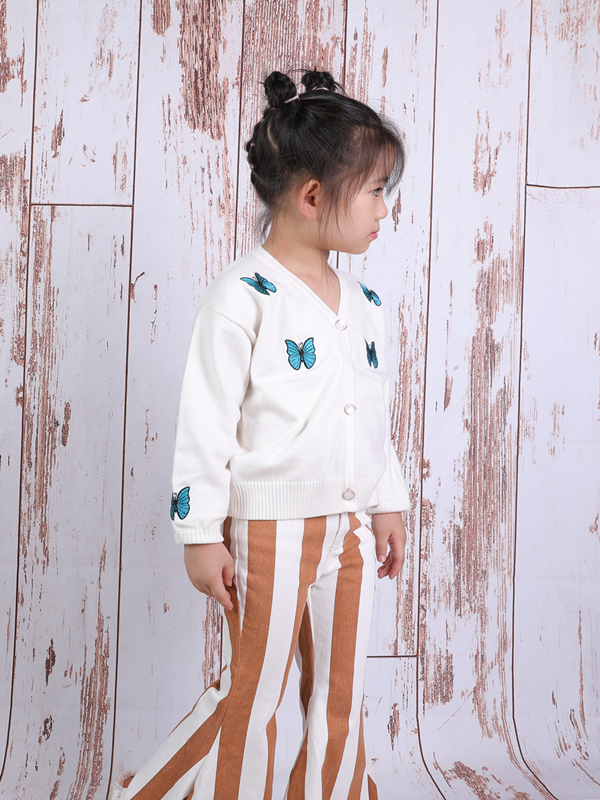 Kid's Butterfly Button-down Sweater Cardigan