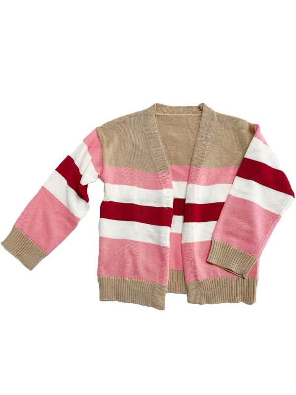  Kid's Stripe Sweater Cardigan