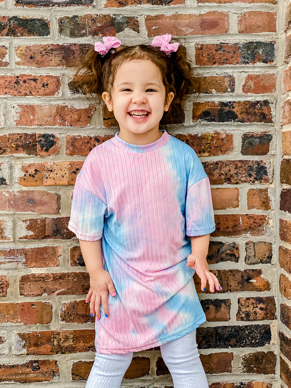 Wholesale Kid's Tie Dye T-shirt Dresses