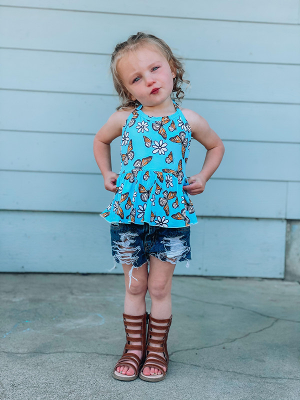 Girl's Print Halter Tops