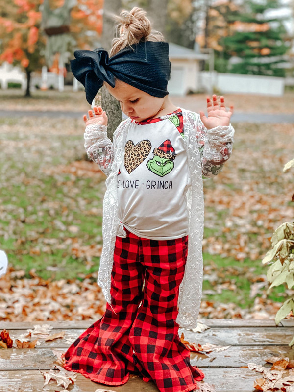  Buffalo Plaid Jacket And Bells Set