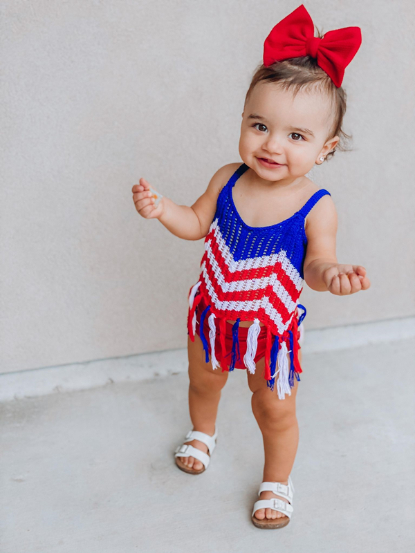 Patriotic Crochet Tassel / Stars Tops