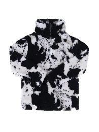 Wholesale Mom and Me Cow Print Sherpa Pullover