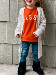 Kid's Solid Color Ribbed Pocket Cardigans 