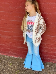 Wholesale Kid's Light Blue Gradient Bell Bottoms