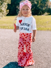 Wholesale Valentine's Day Girl's Bell Bottoms