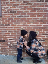 New Arrival Mommy and me Oversized Flannel Plaid Shirts with pocket