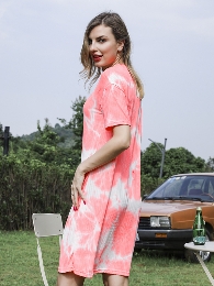 Wholesale Adults' Size-Mommy and MeTie Dye T-shirt Dresses