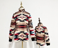 Kids size-Mom and Me Fleece Aztec Print Pullover