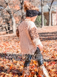 Kids Leopard Sleeve Sweater