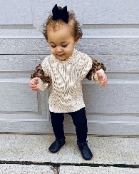 Kids Leopard Sleeve Sweater