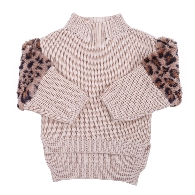 Kids Leopard Sleeve Sweater