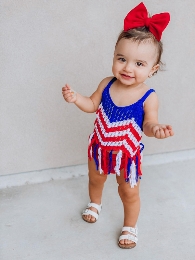 Mom and Me Patriotic Crochet Tops