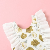 Baby Girl's Floral Print Ruffle Swimsuit