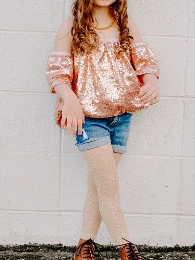 Baby Girl Sequin Off Shoulder Tops 