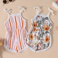 Baby Girl's Shoulder Straps Romper 