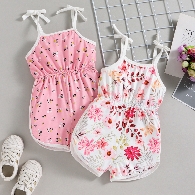 Baby Girl's Shoulder Straps Romper 