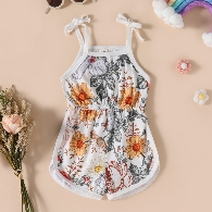 Baby Girl's Shoulder Straps Romper 