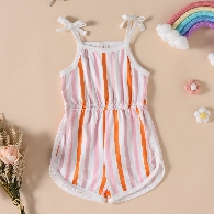 Baby Girl's Shoulder Straps Romper 