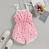 Baby Girl's Shoulder Straps Romper 