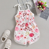 Baby Girl's Shoulder Straps Romper 