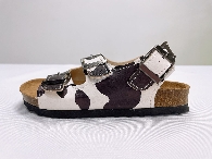 Wholesale Black White Cow Print Kid's Cork Sandal 