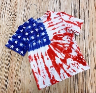 Kid's Tie Dye USA Flag T-shirt 