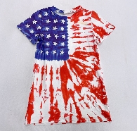 Kid's Tie Dye USA Flag T-shirt Dress