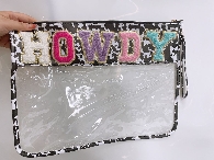 Western Print PVC Purses with Words