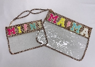 MINI Western Print PVC Purses with Words