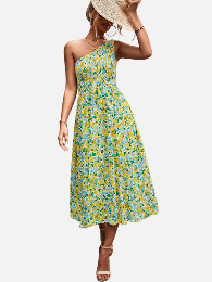 Fashion lady floral printing dress