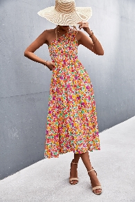 Fashion lady floral printing dress