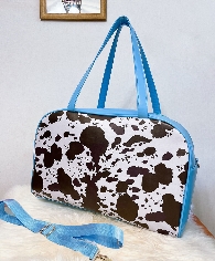 Cow Print Color Block Large Travel Weekender Duffel Bags