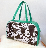 Cow Print Color Block Large Travel Weekender Duffel Bags