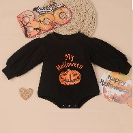 Unisex Baby Halloween Puff Sleeve Romper