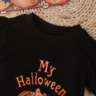 Unisex Baby Halloween Puff Sleeve Romper