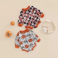 Baby long sleeve Halloween printing rompers