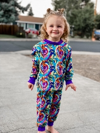 Kid's Long Sleeve Soft Lounge Sets with adjustable string