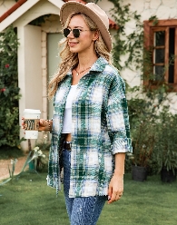 Women oversize flannel shirt