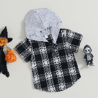 Boys Halloween Plaid Hood 