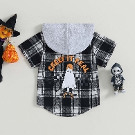 Boys Halloween Plaid Hood 